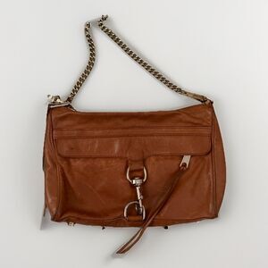 Rebecca Minkoff MAC Brown Leather Crossbody Bag with Gold Hardware 11" X 8"